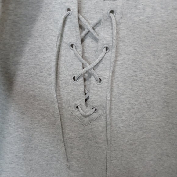 J.Crew Lace Up knit Gray Mini Dress Size Extra Extra Small - Picture 3 of 10